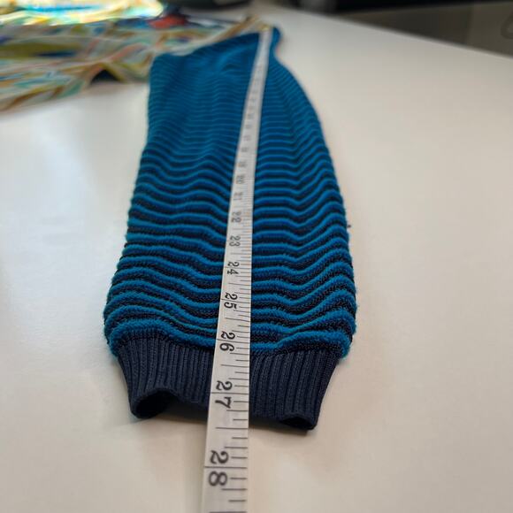 MISSONI Top Mixed Media Artsy Floral Retro Blouse Blue Zig Zag Pattern Size XL - Picture 14 of 16